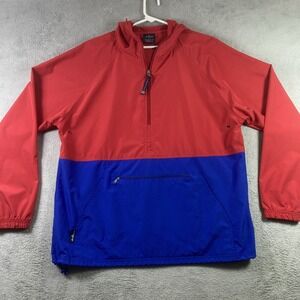 Charles River Apparel Windbreaker Jacket Adult Medium Colorblock Hooded Pullover